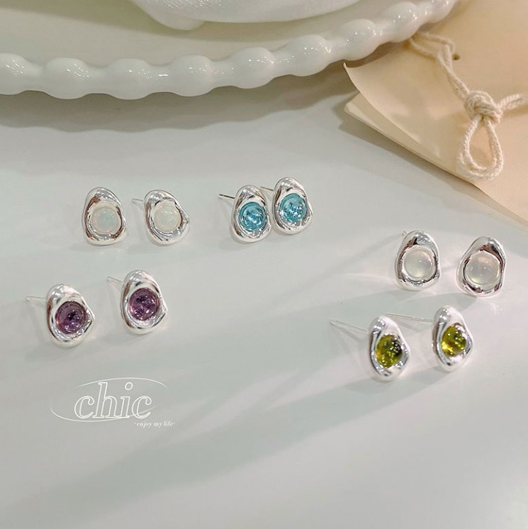 925 Sterling Silver Colorful CZ Earrings 